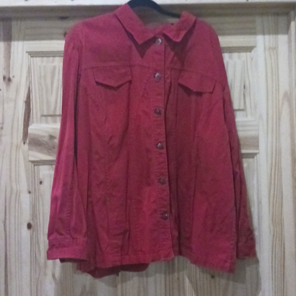 Women's c.j. banks red Jean jacket size 3x